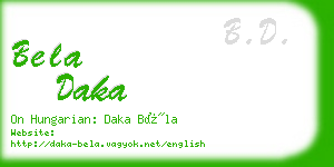 bela daka business card